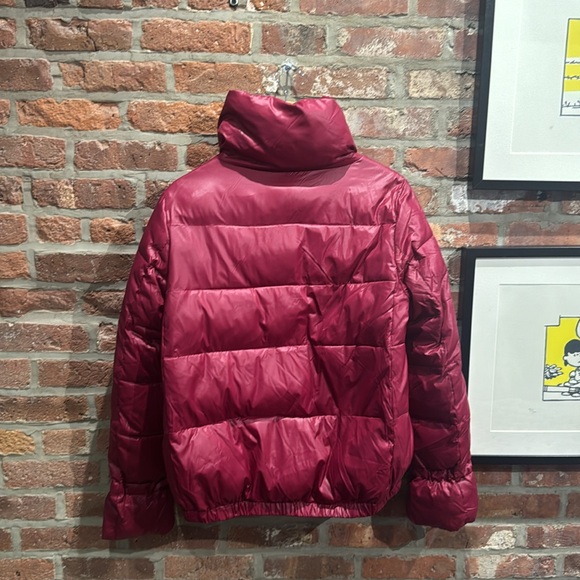 Cherry Red Puffer Jacket, Loft, Medium - Picture 7 of 9